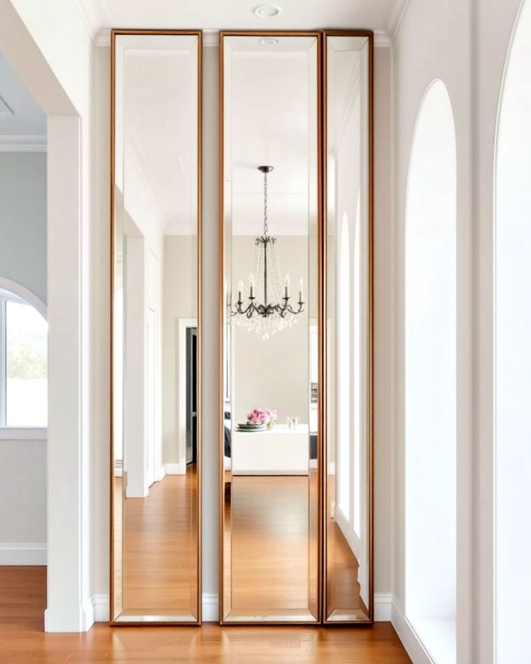mirrored panels for architectural interest - 15 Mirror Collage Wall Ideas