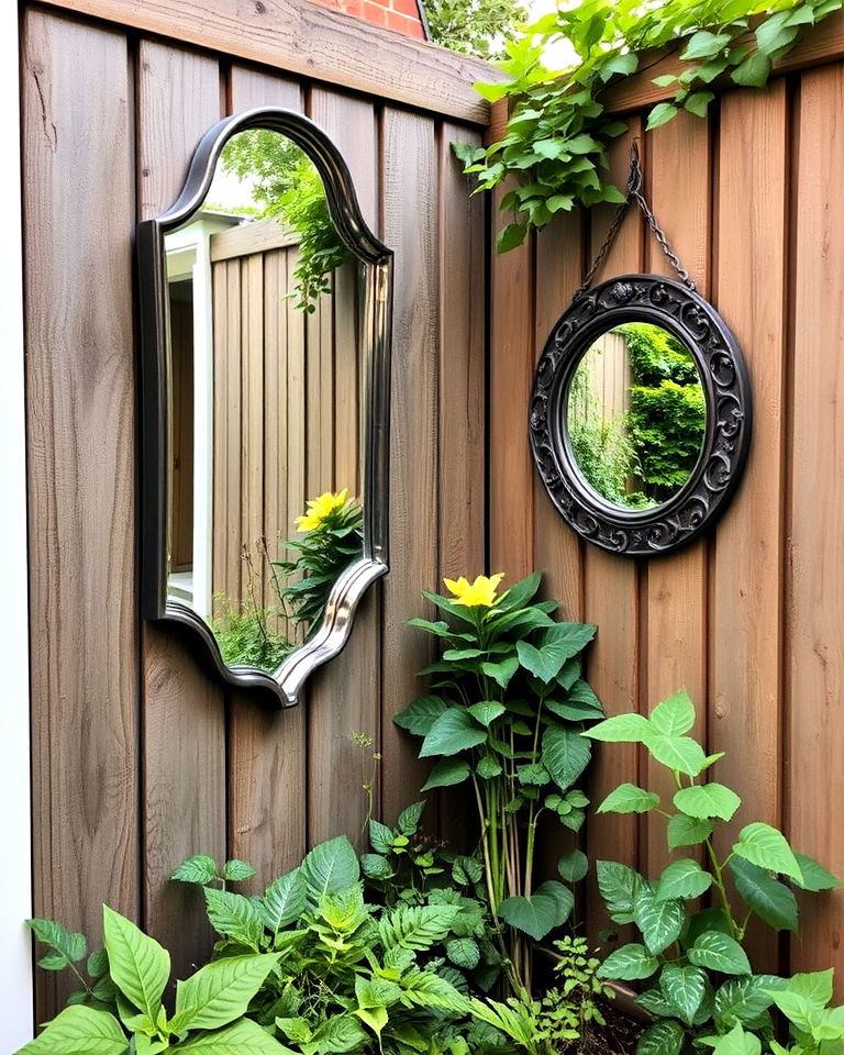 mirrors for an illusion of space - 15 Narrow Garden Ideas