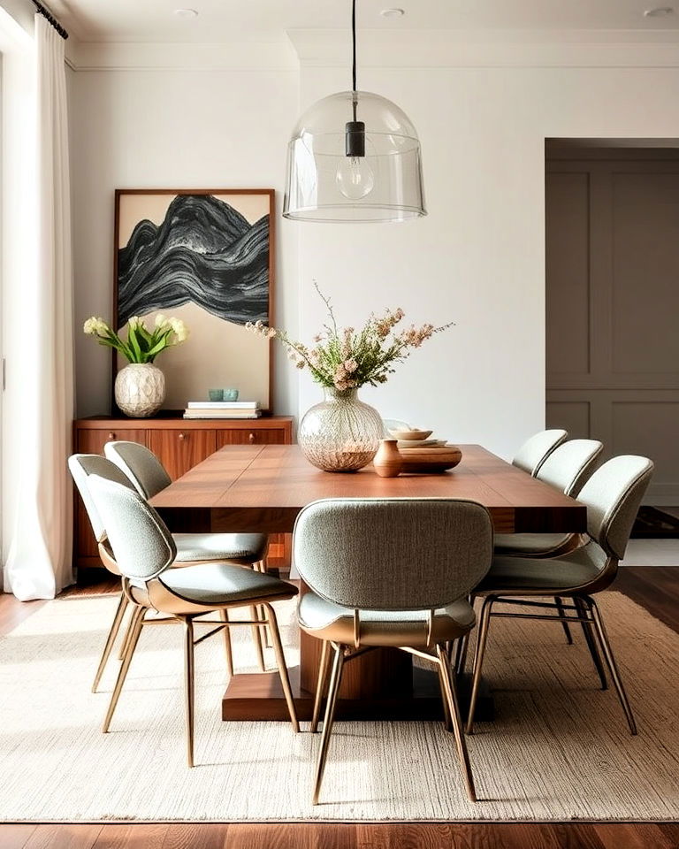 mixed materials dining room - 25 Transitional Interior Design Ideas