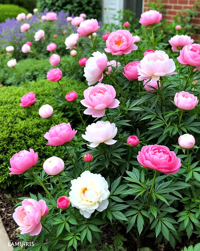 mixed peony and shrub borders - 15 Peony Garden Design Ideas