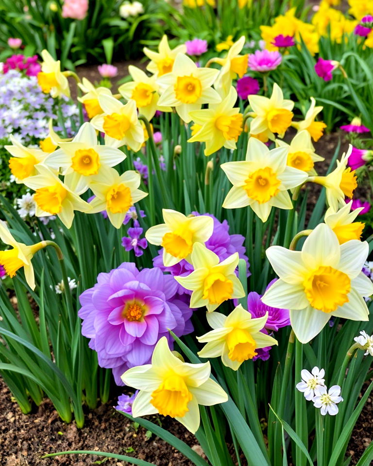 mixed perennial daffodil beds - 15 Daffodil Garden Ideas