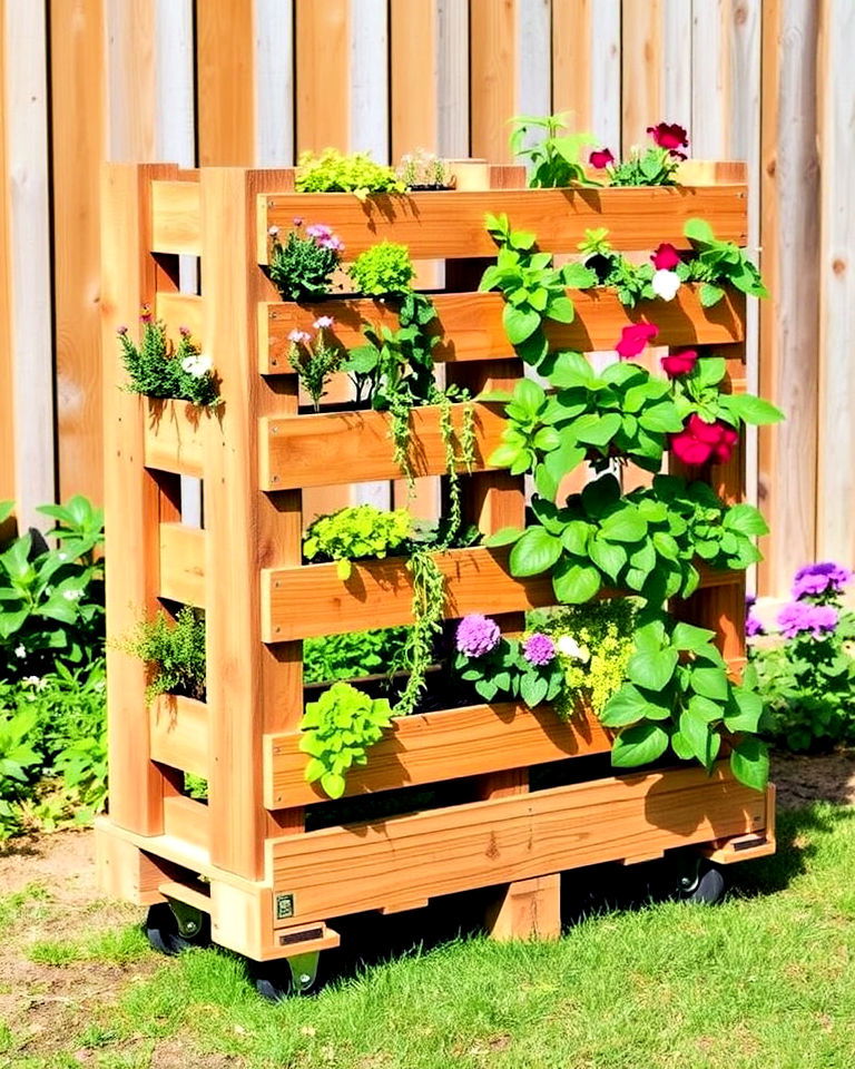 mobile pallet garden - 20 Vertical Pallet Garden Ideas