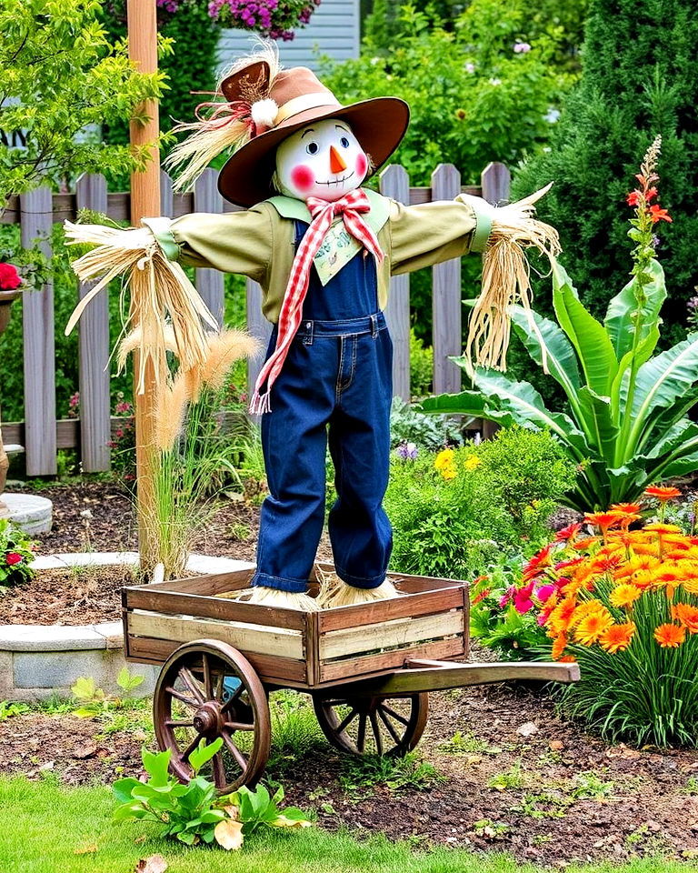 mobile scarecrow on wheels - 15 Garden Scarecrow Ideas