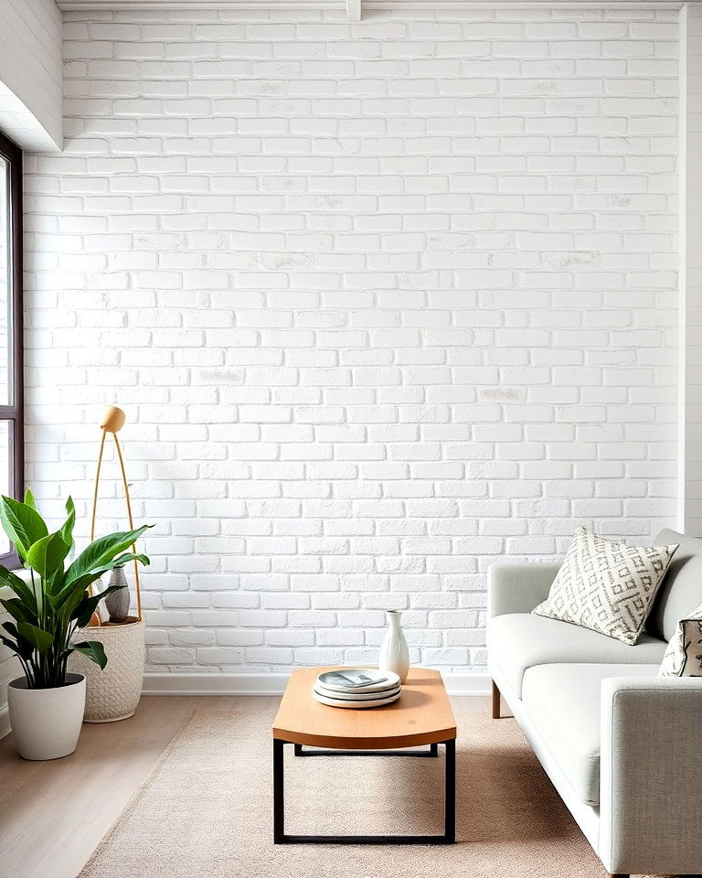 modern and airy feel whitewashed brick walls - 20 White Interior Design Ideas