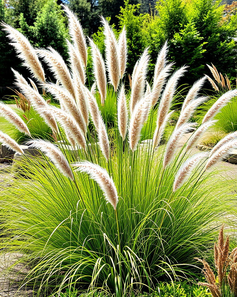 modern and traditional ornamental grass features - 15 Full Sun Landscaping Ideas