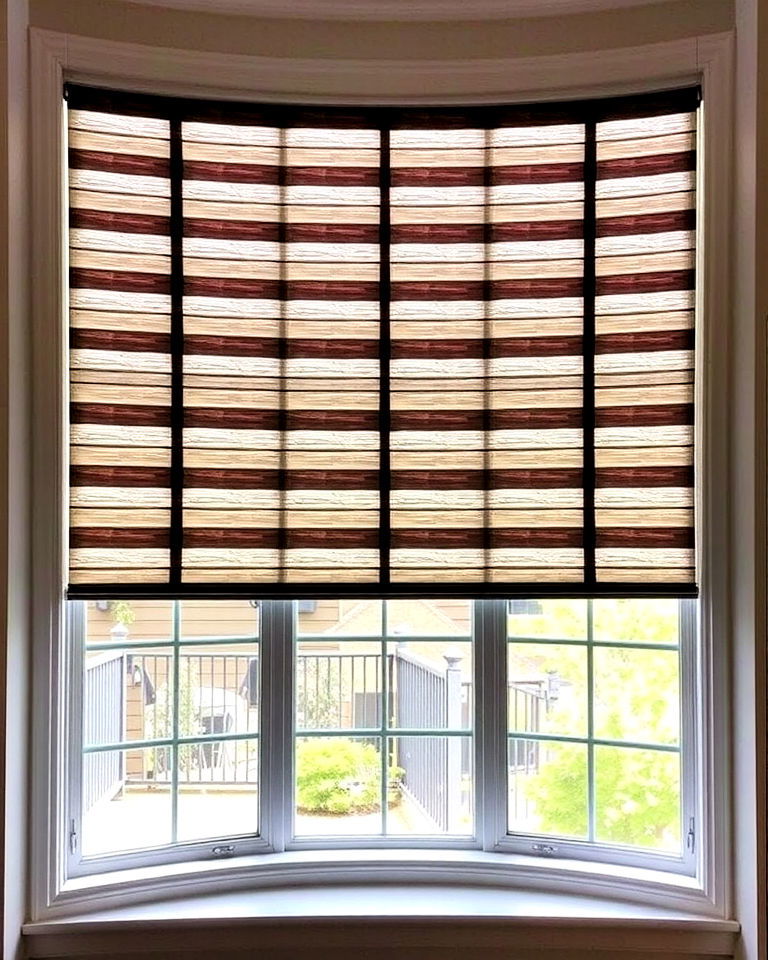 modern bay window layered shades - 30 Bay Window Treatment Ideas