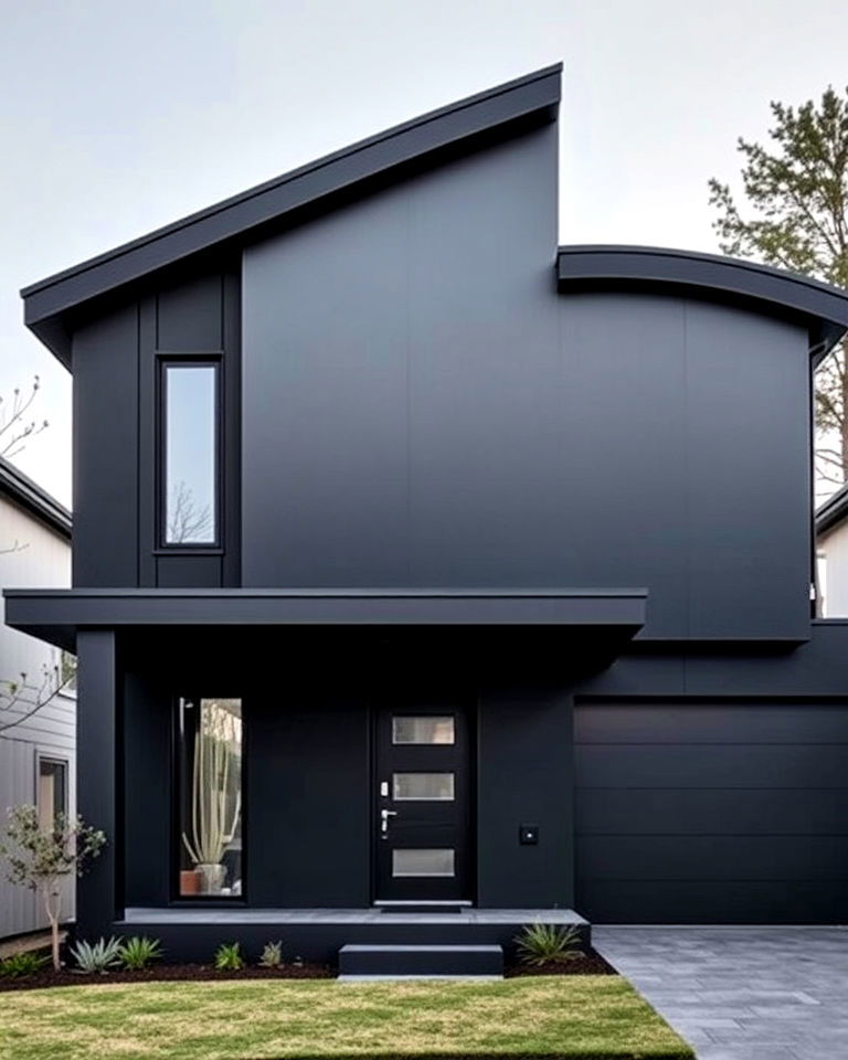modern black to gray gradient exterior - 30 Modern Black Houses