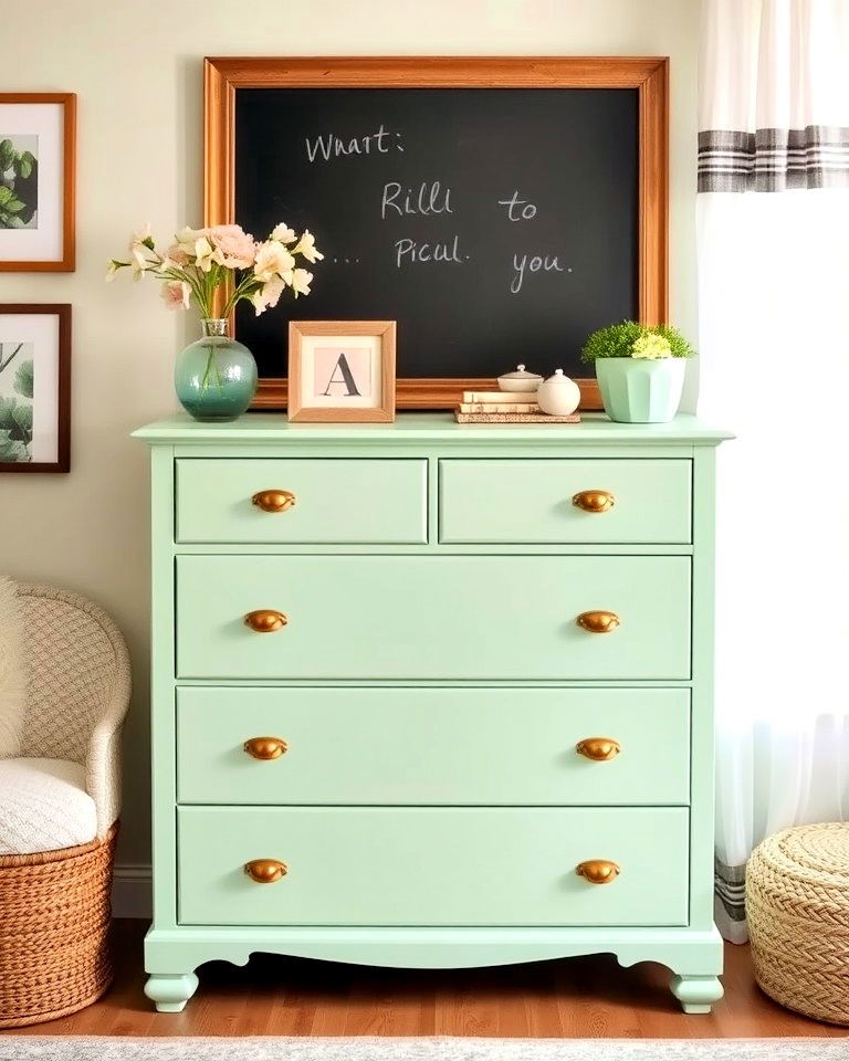 modern bright pastel dresser for nurseries - 35 Painted Dresser Ideas