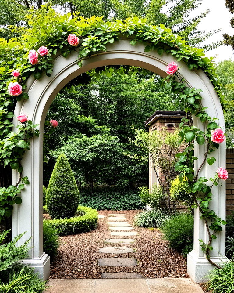modern concrete garden arch - 20 Concrete Garden Ideas