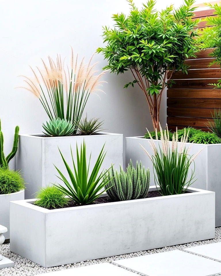 modern concrete planter boxes - 25 Planter Box Ideas