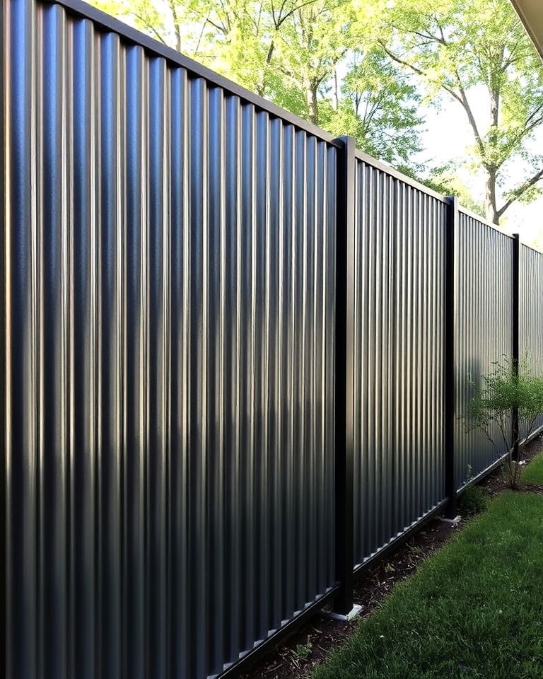 modern corrugated metal fence - 40 Types of Fences