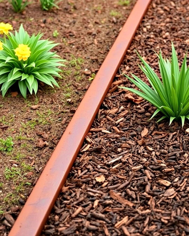 modern corten steel mulch edging - 15 Mulch Edging Ideas