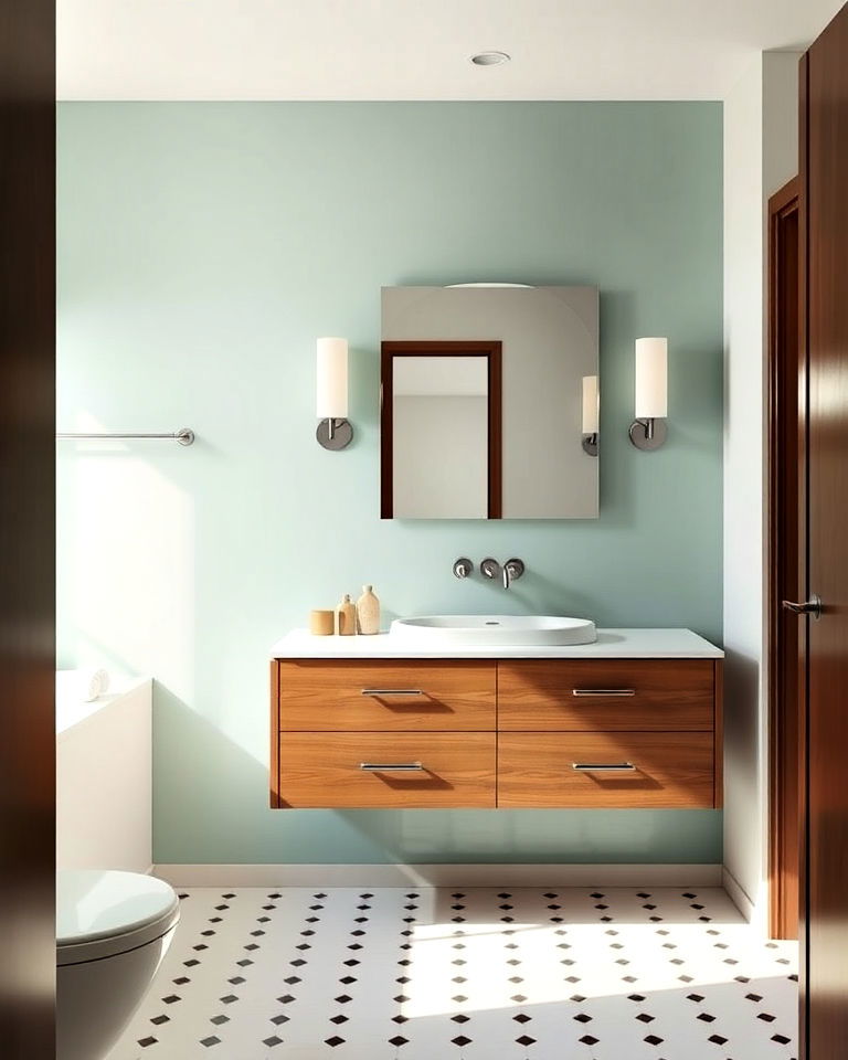 modern floating vanities bathroom decor - 25 1950s Bathroom Ideas
