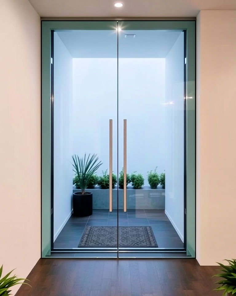 modern frameless glass front door - 20 Glass Front Doors Ideas