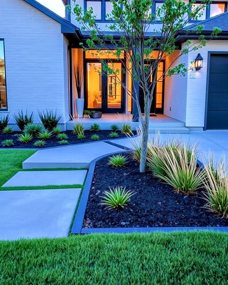 modern geometric landscaping - 25 Texas Front Yard Landscaping Ideas