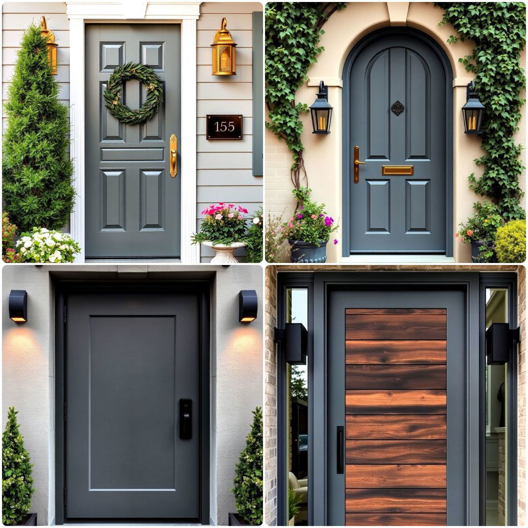 modern grey front door ideas