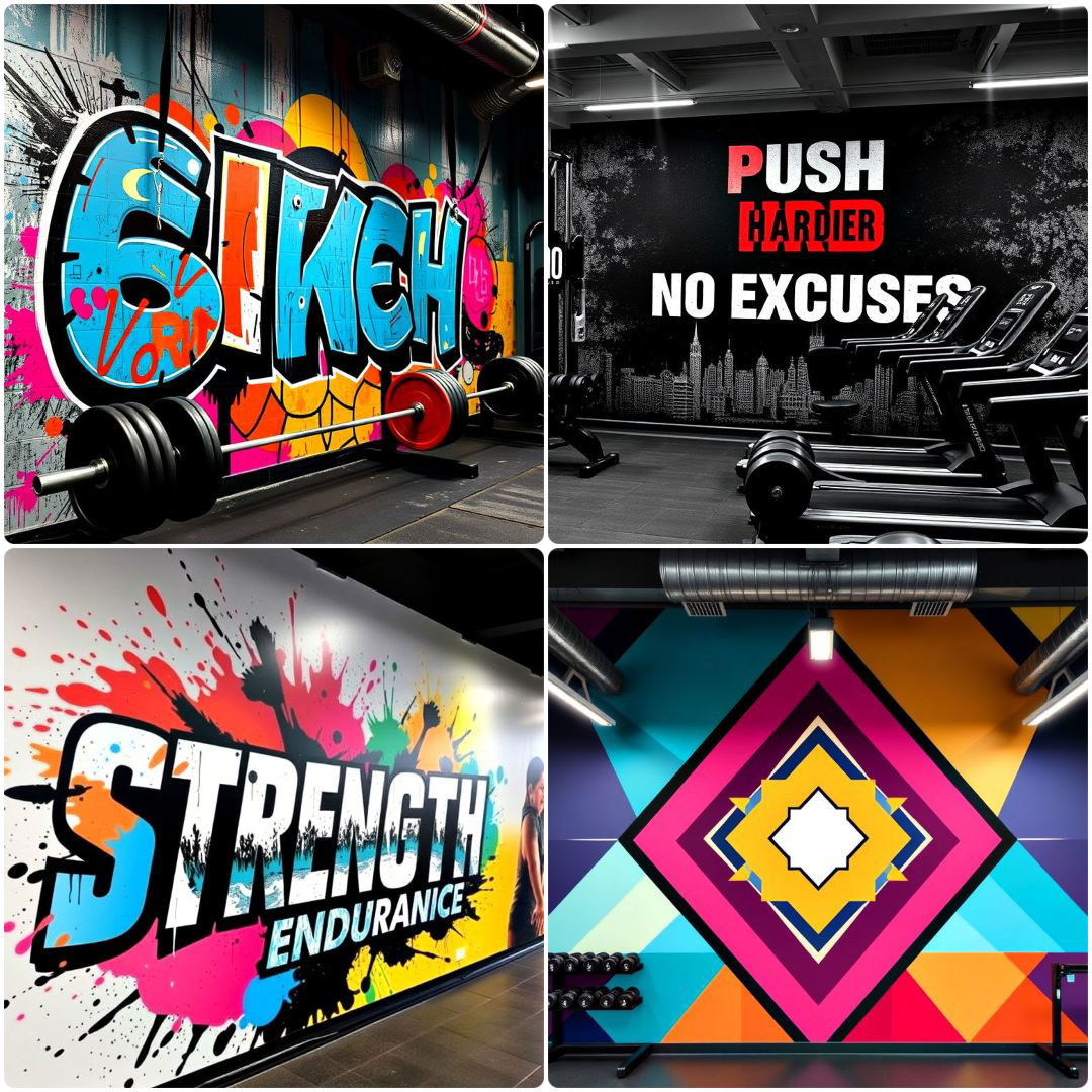 modern gym murals ideas