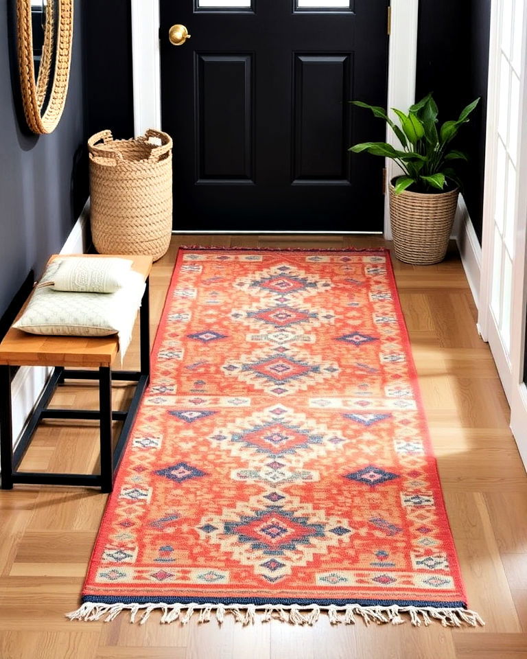 modern kilim style rugs - 15 Entryway Runner Ideas