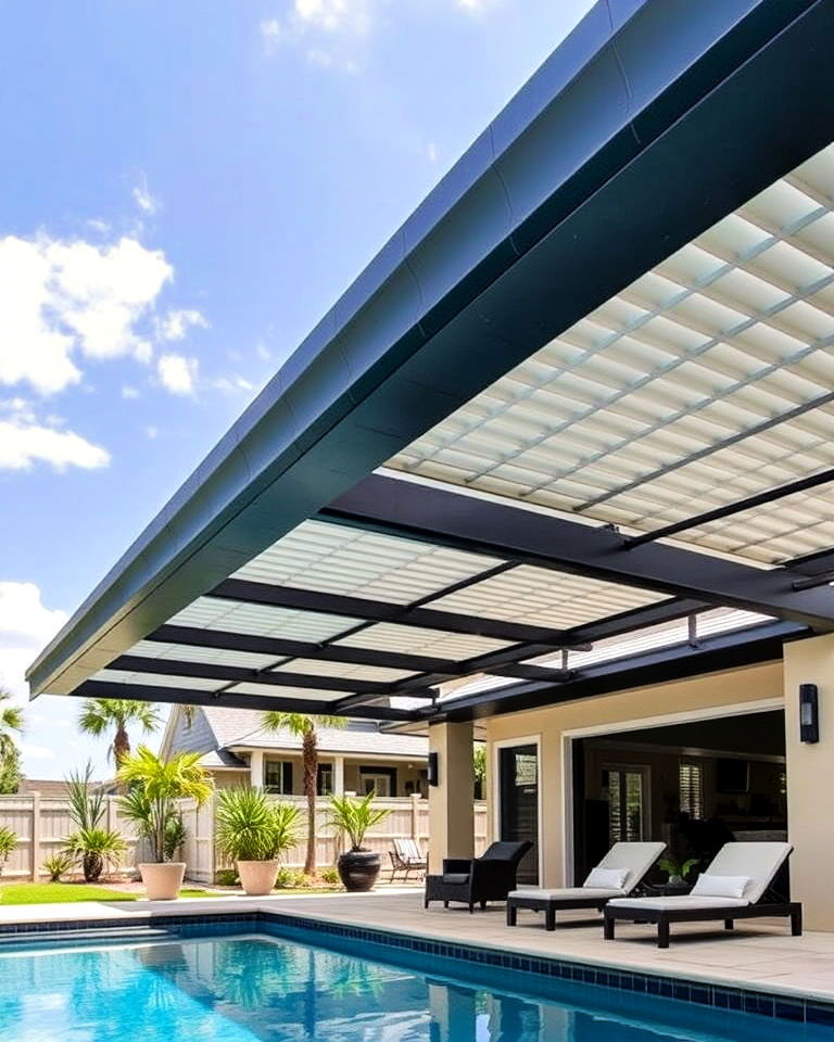modern louvered pool canopy modern louvered pool canopy - 20 Pool Canopy Ideas
