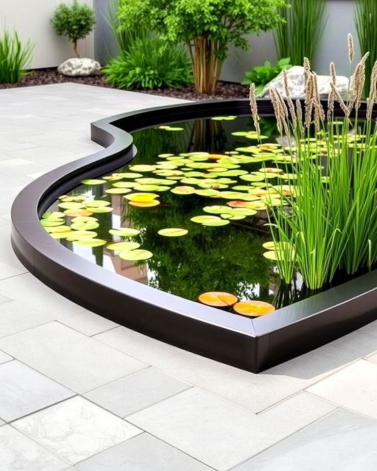 modern metal edging - 20 Pond Edging Ideas