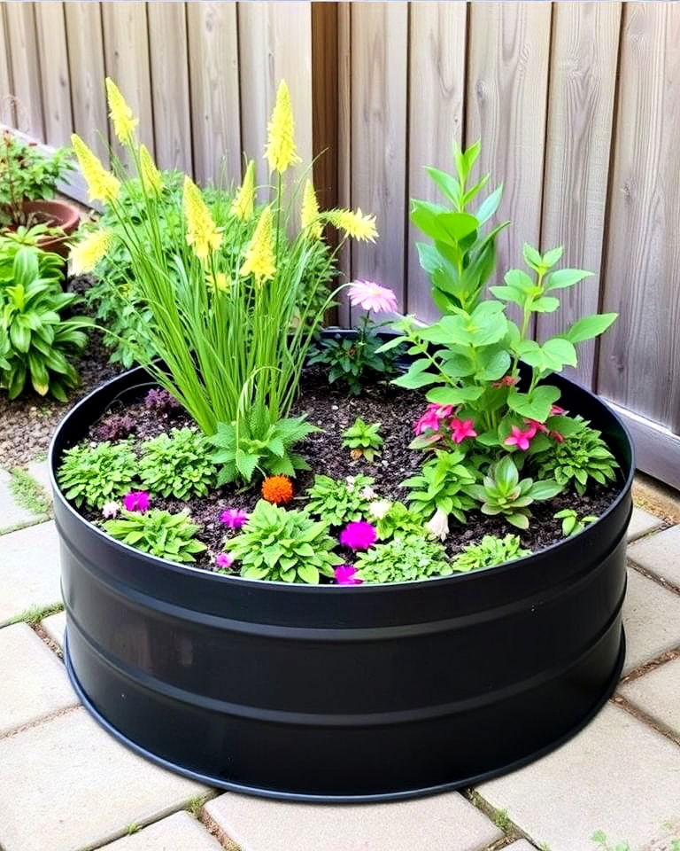 modern metal ring garden bed - 15 Round Garden Bed Ideas
