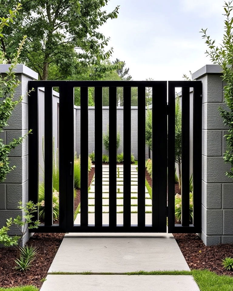 modern minimalist design metal garden gate - 20 Metal Garden Gate Ideas