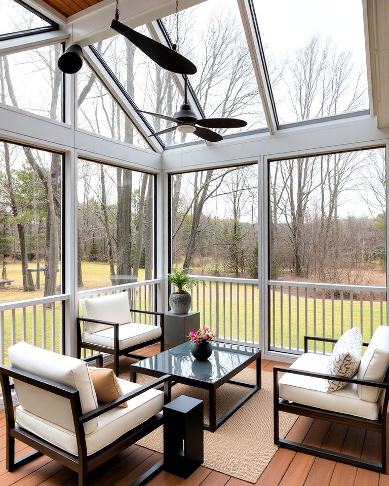 modern minimalist design screened in deck - 25 Screened-in Deck Ideas