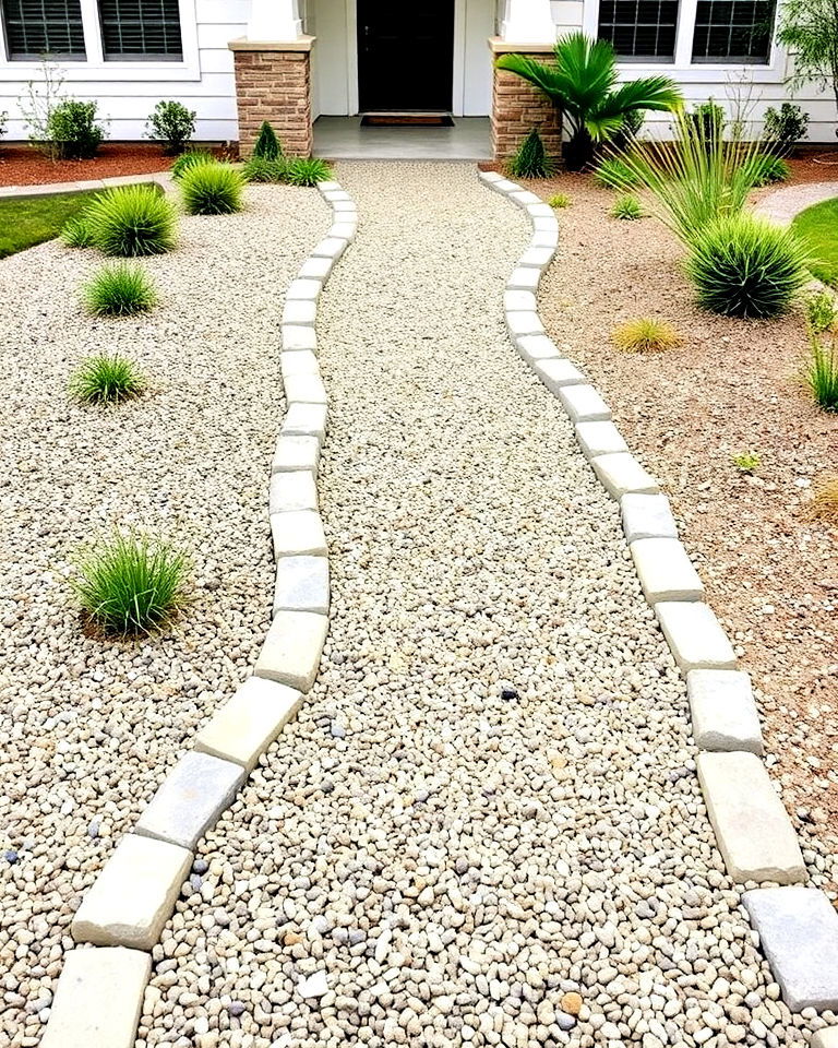modern minimalist gravel stream - 25 Front Yard Dry Creek Bed Landscaping Ideas