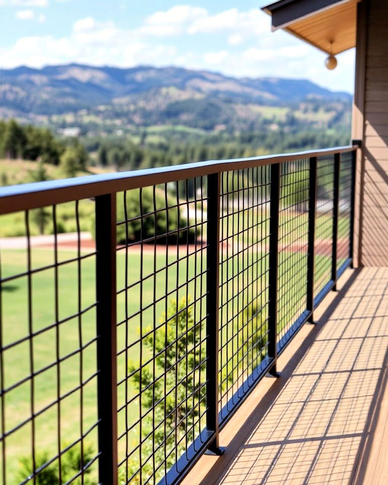 modern minimalist hog wire panels railing - 15 Hog Wire Deck Railing Ideas