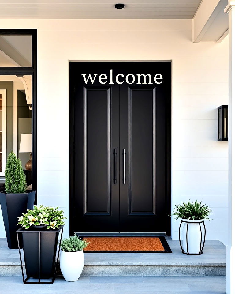 modern minimalist welcome sign - 25 Welcome Sign Ideas for Front Porch