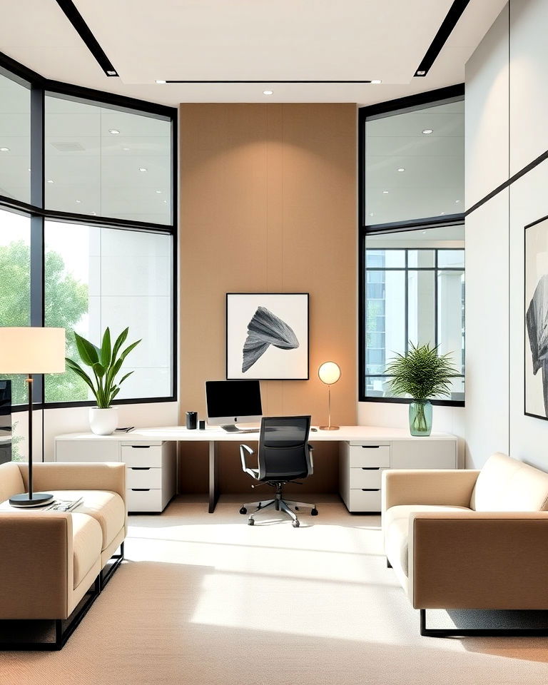 modern minimalist workspace - 25 Office Interior Design Ideas