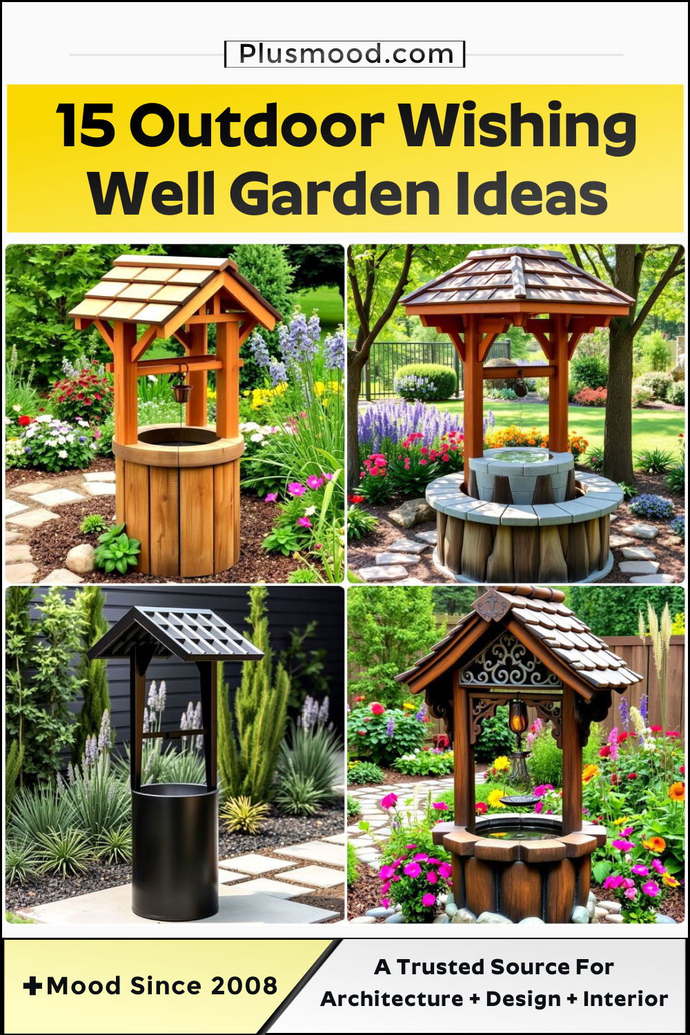 modern outdoor wishing well garden ideas