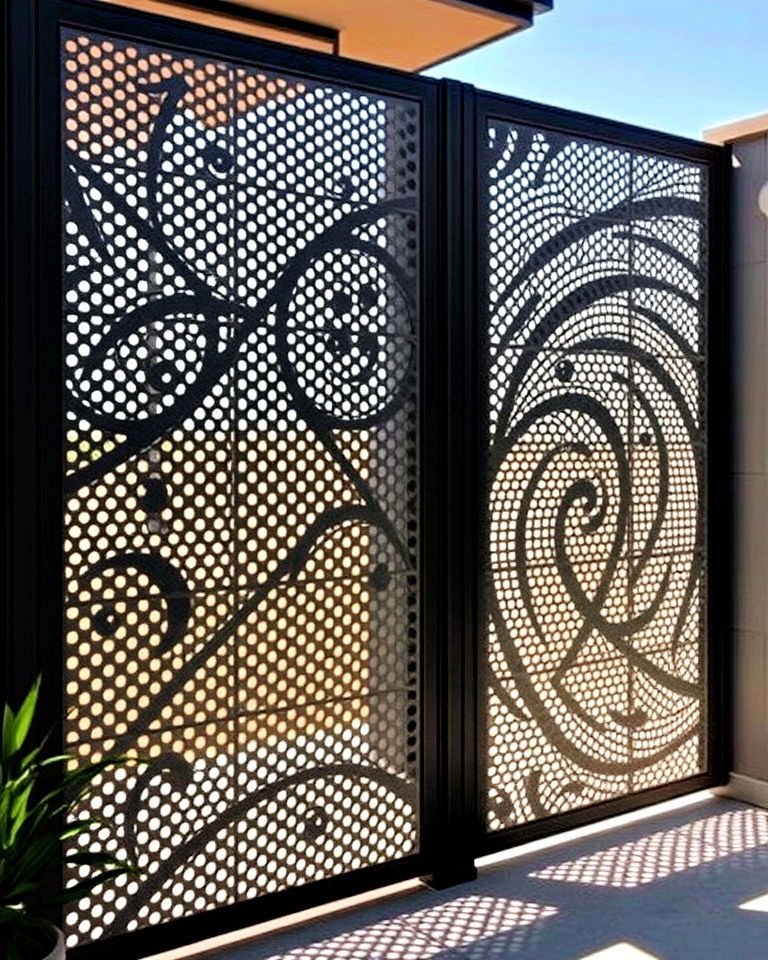 modern perforated metal screens - 20 Outdoor Accent Wall Ideas
