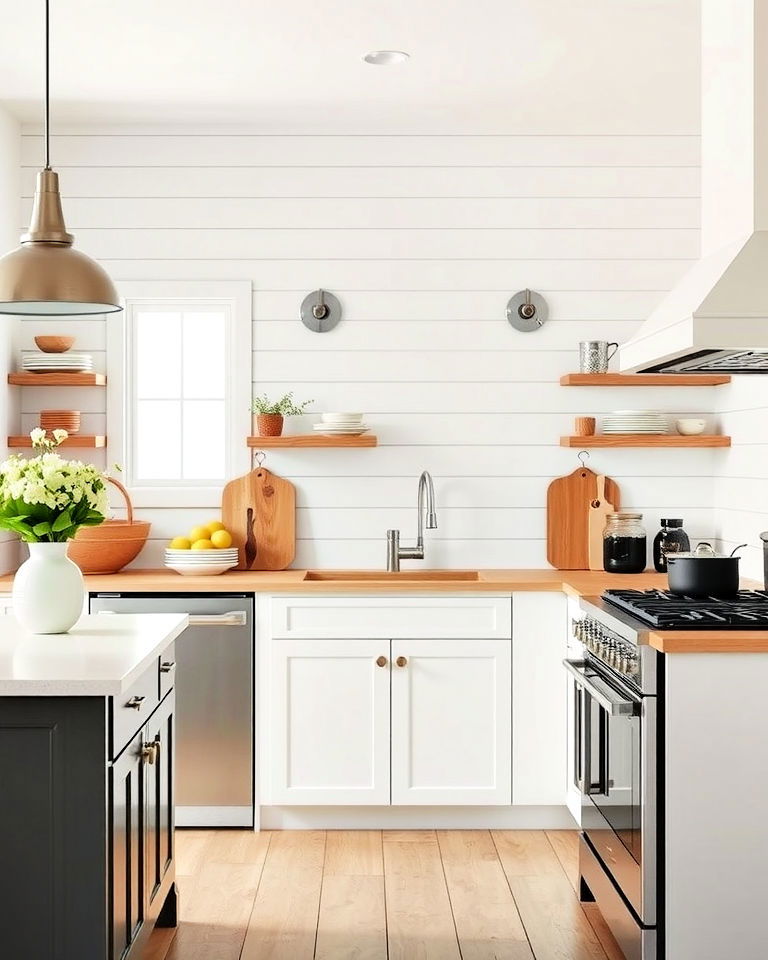 modern rustic kitchen shiplap walls - 25 Modern Rustic Kitchen Ideas
