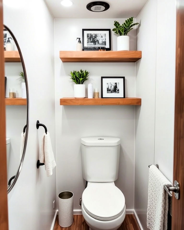 modern rv floating shelves - 25 Rv Decorating Ideas