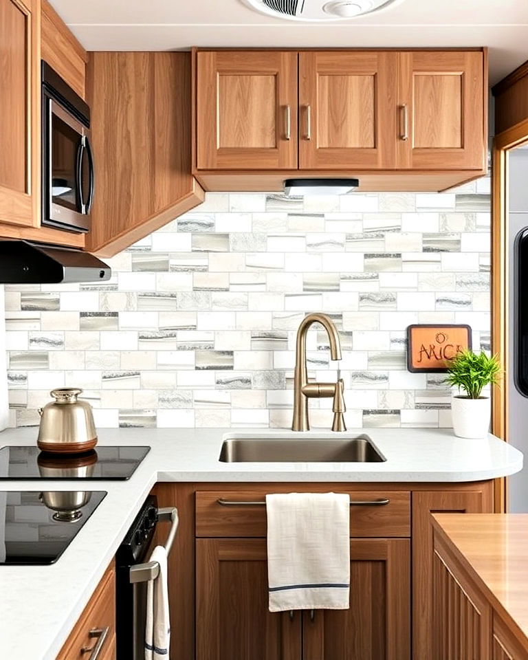 modern rv removable backsplash - 25 Rv Decorating Ideas