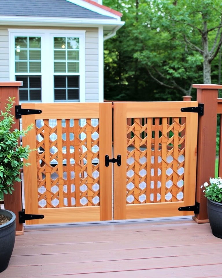 modern sliding deck gate - 25 Deck Gate Ideas
