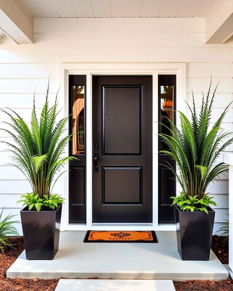 modern square planters for front porch - 20 Tall Planters for Front Porch