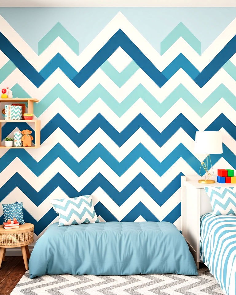 modern striking chevron patterns - 25 Kids Room Accent Wall