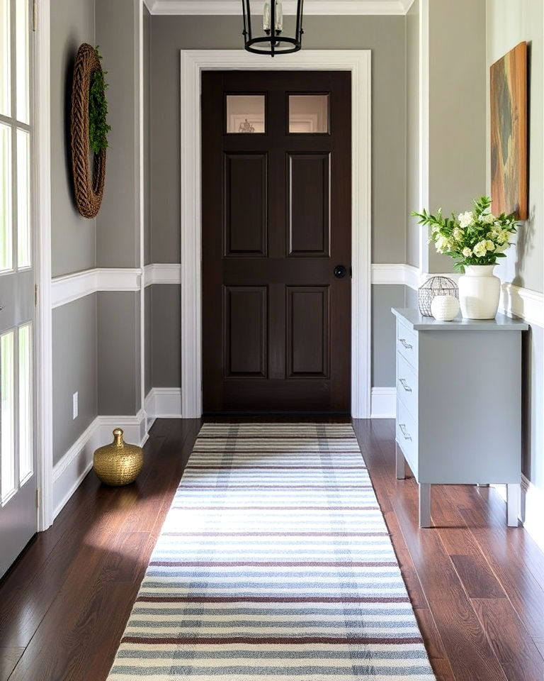modern striped runners for entryway - 15 Entryway Runner Ideas