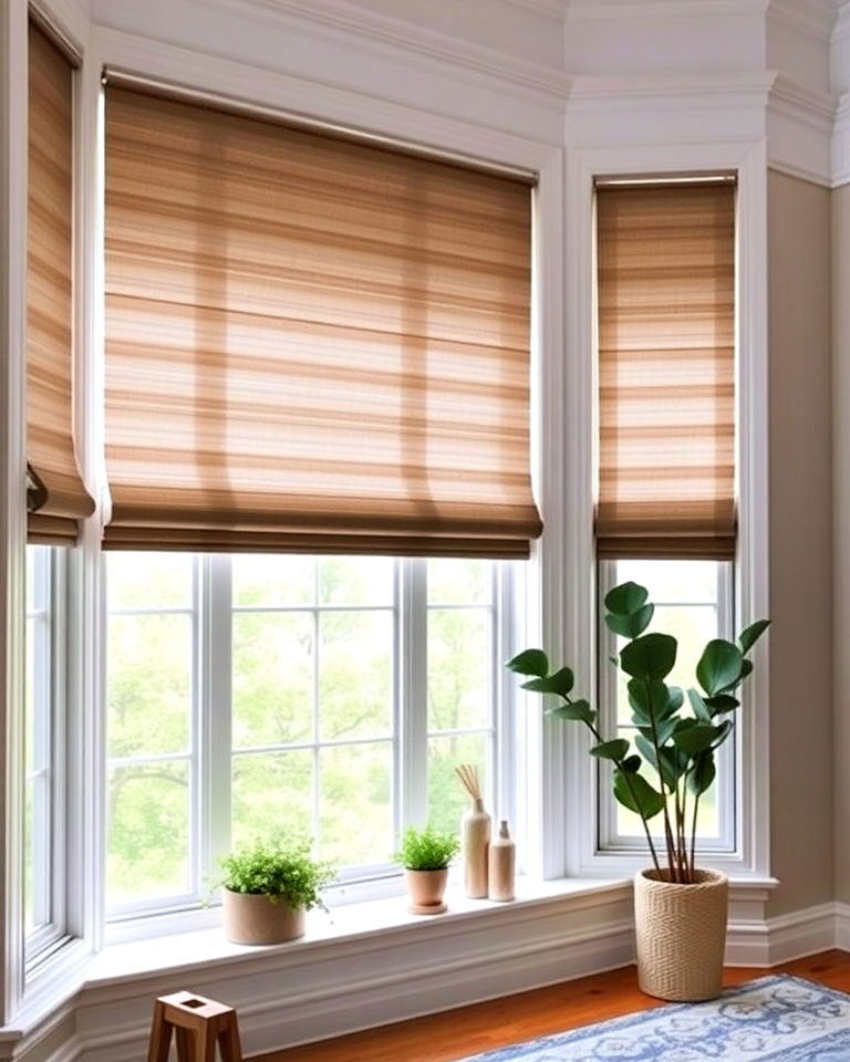 modern top down bottom up shades - 30 Bay Window Treatment Ideas