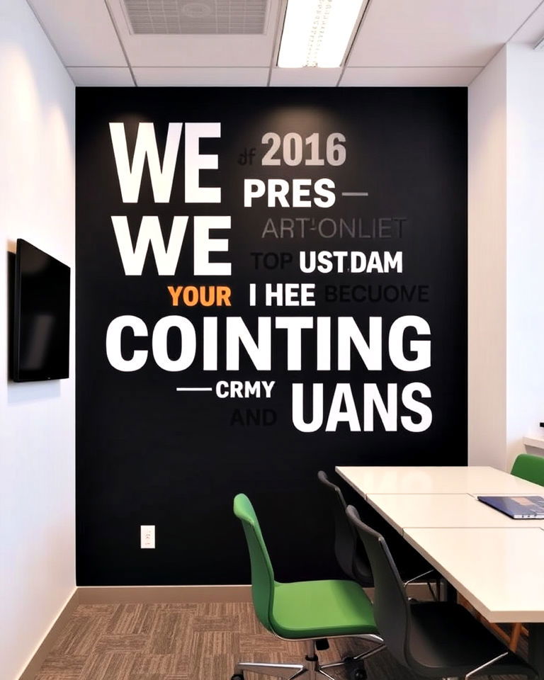 modern typography office murals - 30 Office Wall Murals