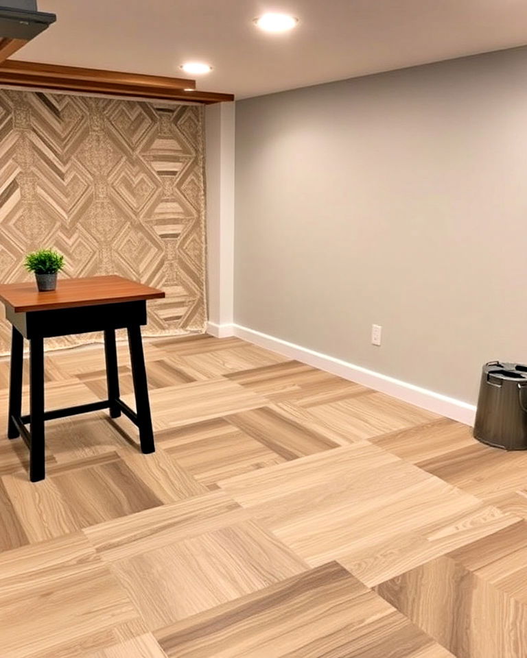 modern vinyl sheet flooring - 15 Basement Vinyl Flooring Ideas