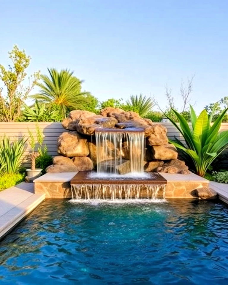 modern waterfall garden pool - 15 Garden Pool Ideas