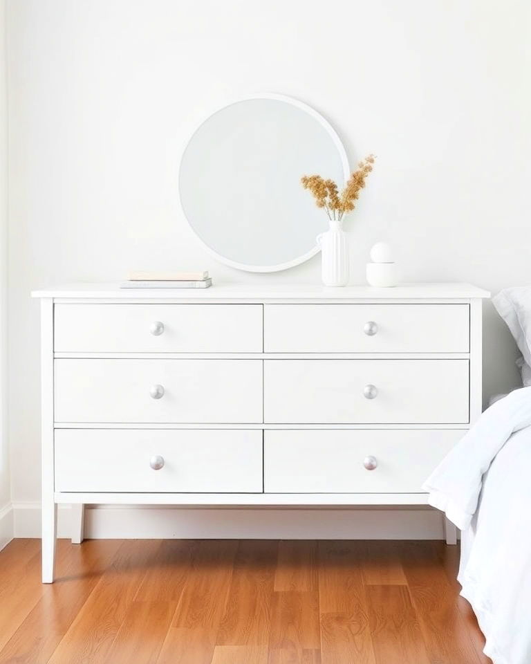 modern white minimalism dresser - 35 Painted Dresser Ideas
