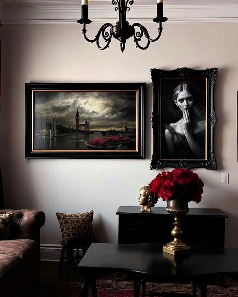 moody artwork for gothic interior - 25 Gothic Interior Design Ideas