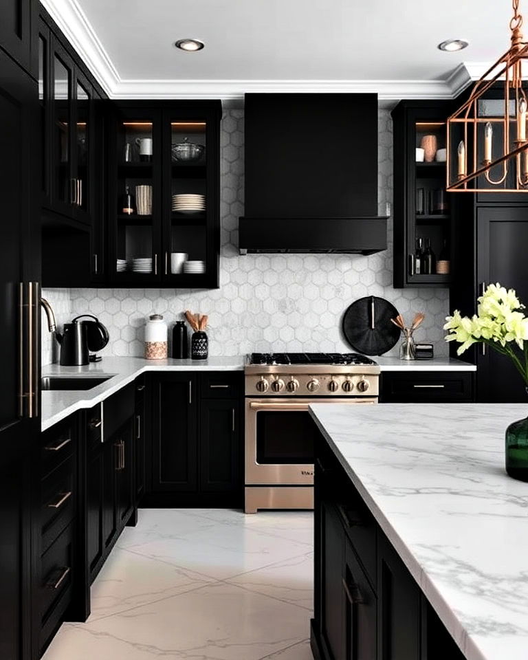 moody kitchen with dark cabinetry - 25 Moody Interior Design Ideas