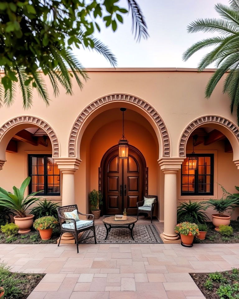 moroccan inspired arches exterior design - 20 Boho House Exterior Ideas