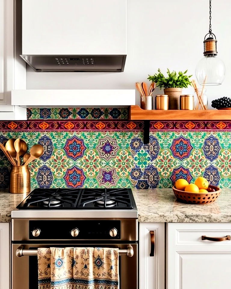 moroccan inspired tile kitchen backsplash - 25 Bohemian Eclectic Interior Design Ideas