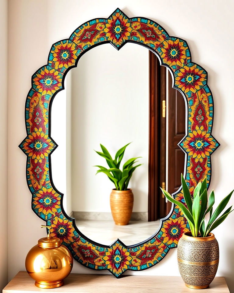 moroccan mosaic mirror for living room - 15 Mosaic Mirror Ideas